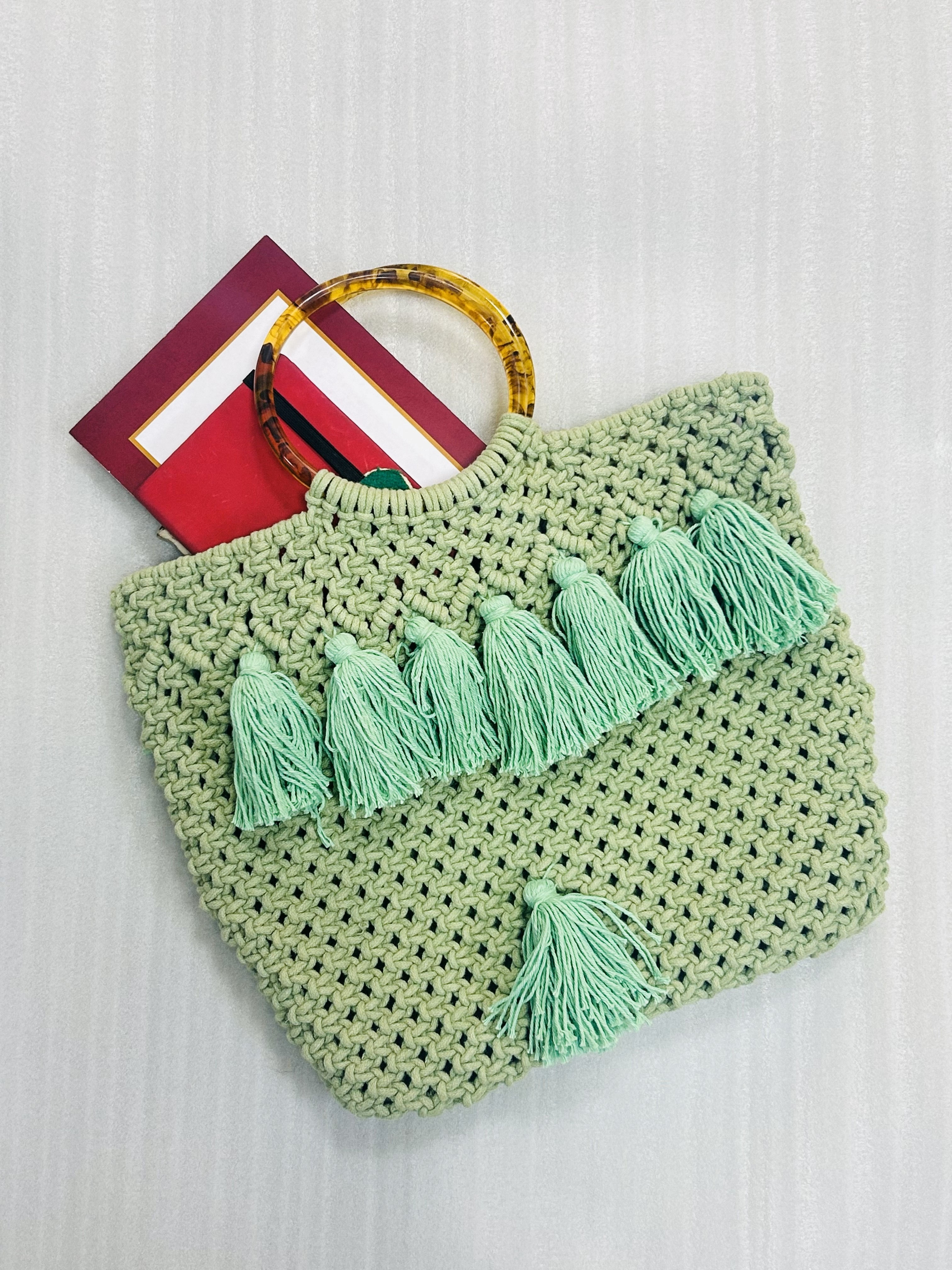 Mint Tassel Tote